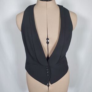 Banana Republic Women’s Blazer Vest XS Black Wool Classic Formal 4 Button NEW